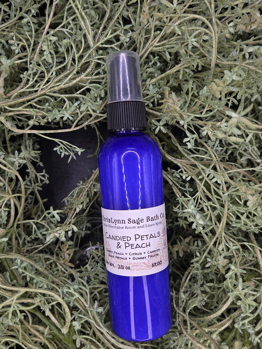 Candied Petals & Peach ROOM SPRAY - Sweet Peach + Citrus + Candied Rose Petals + Gummy Fruits