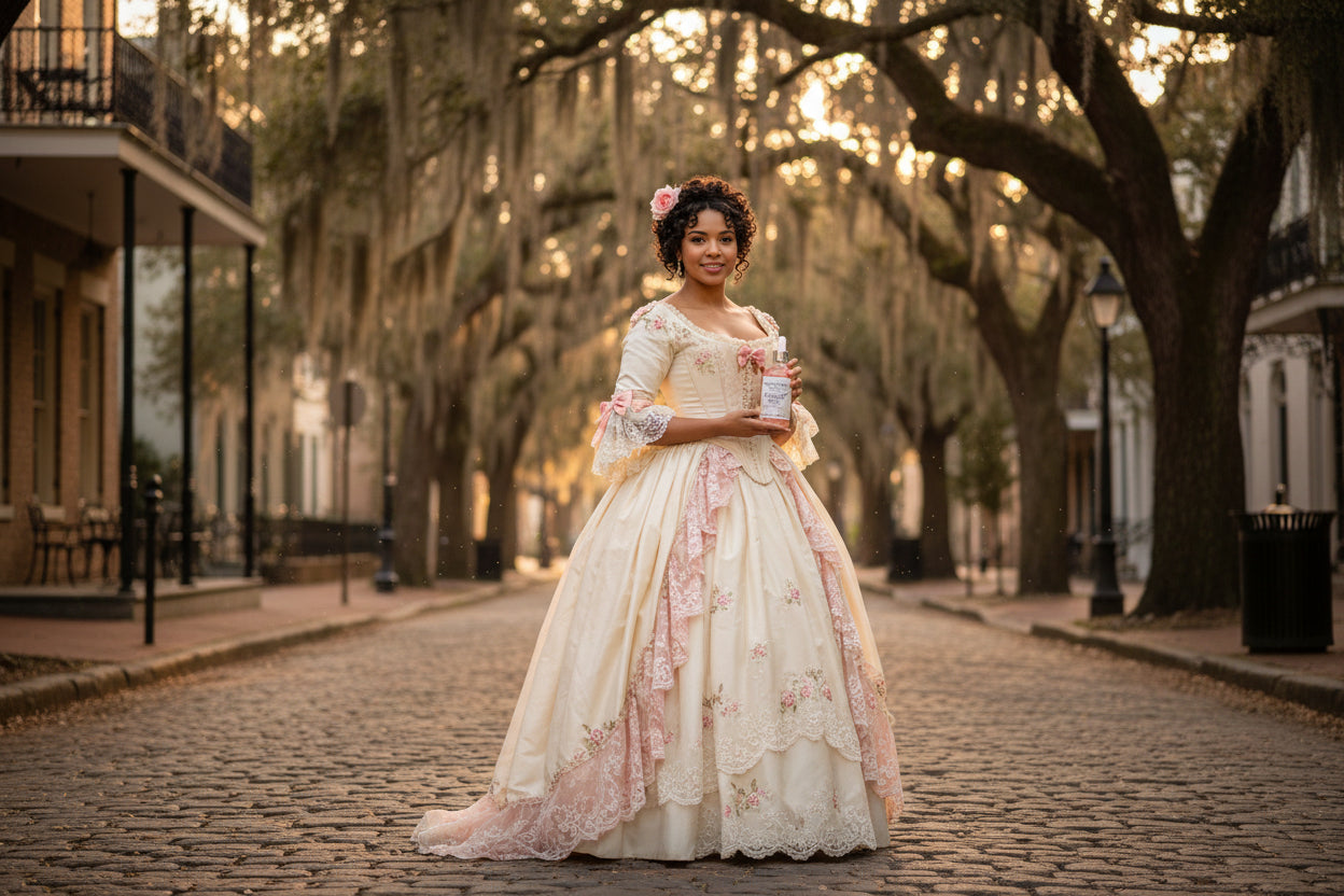 Southern Belle Shimmer Body Oil - Juicy Peach + Ripe Banana + Crisp Apple + Vanilla + Raw Sugar