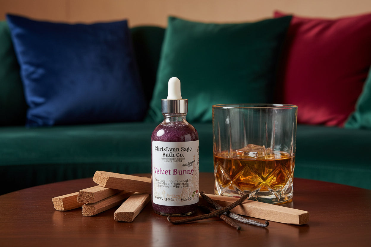 Velvet Bunny Shimmer Body Oil - Muguet + Sandalwood + Vanilla + Single Malt Whiskey + White Oak