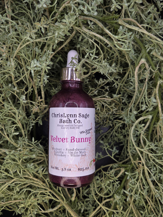 Velvet Bunny Shimmer Body Oil - Muguet + Sandalwood + Vanilla + Single Malt Whiskey + White Oak