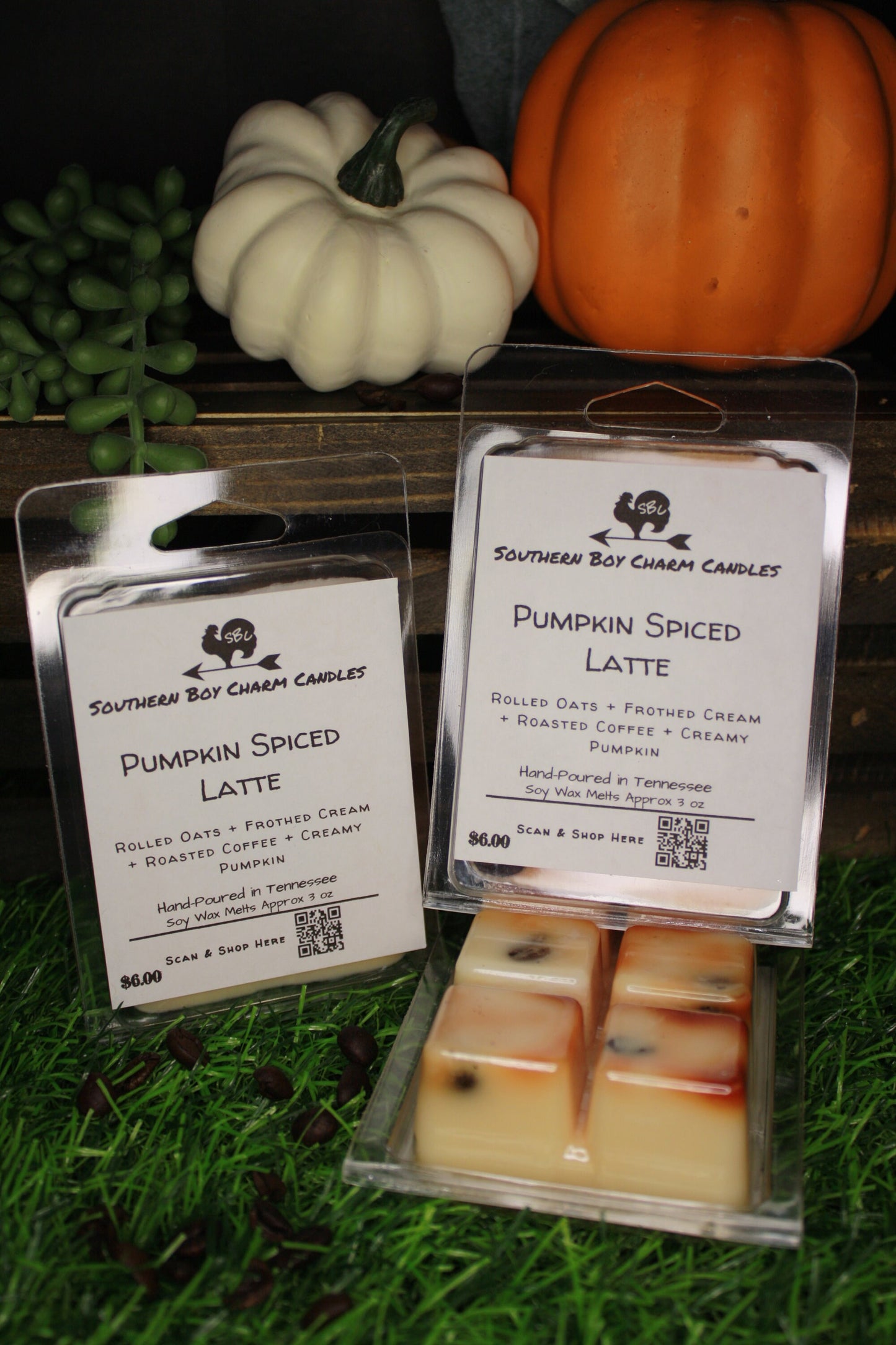 Pumpkin Spiced Latte WAX MELTS - Rolled Oats + Frothed Cream + Roasted Coffee + Creamy Pumpkin